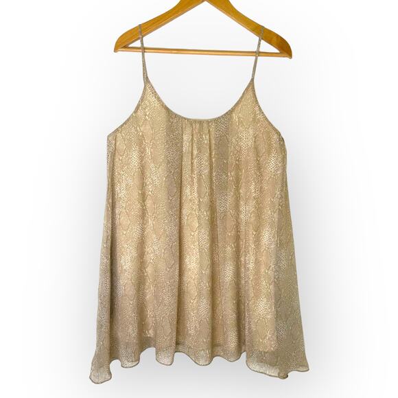 Aura Dresses & Skirts - Aura Red Dress New Sheer Sleeveless Swing Dress Sz M Nude Snake Spaghetti Strap